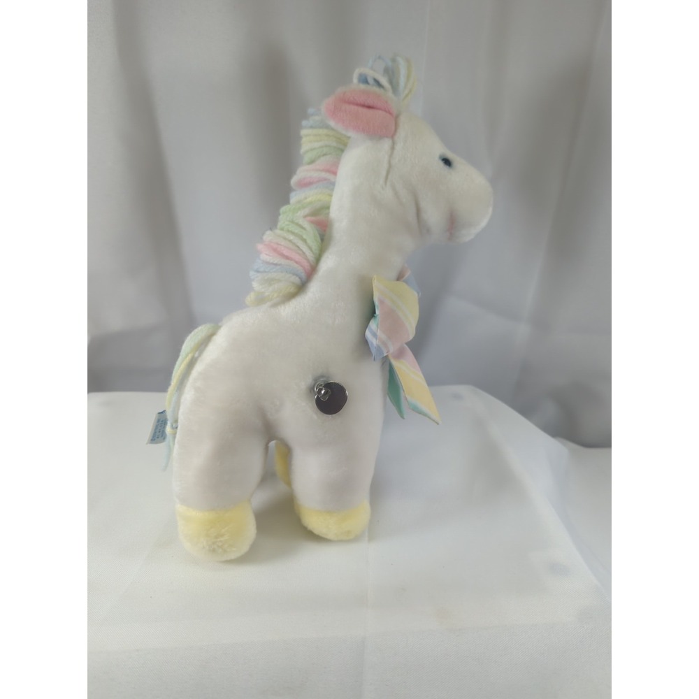 Vintage Eden Musical Wind Up Giraffe Pastel Colors Stuffed Plush Toy Neck Moves - Picture 4 of 7